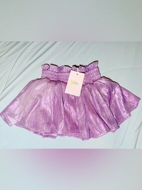 Lola + The Boys Lavender Shimmery Pleated Skirt